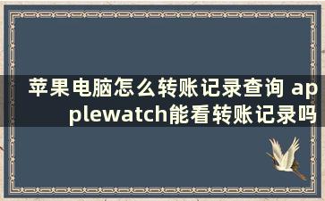 苹果电脑怎么转账记录查询 applewatch能看转账记录吗